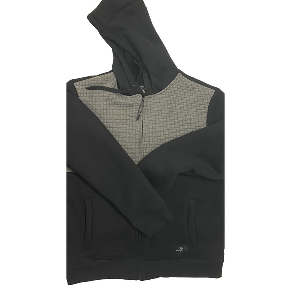 Marc Ecko Cut & Sew Jacket Mens 2XL Black Gray Quilted Full Zip - Picture 1 of 14